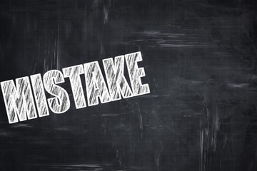 Chalkboard writing: mistake
