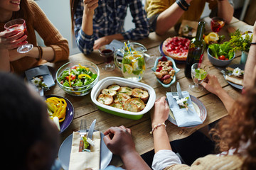 Friends at table