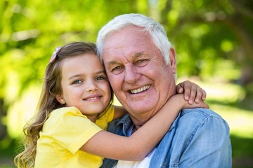 Fototapeta premium Girl with her grandfather
