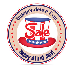 4th of july sale text badge
