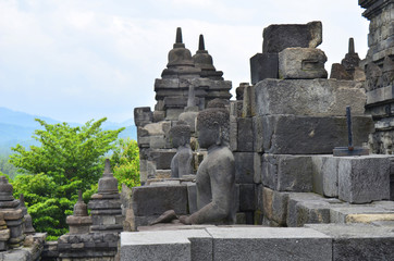 wall of Borobudur, Java, Indonesia