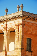 Obraz premium Minorca, Isole Baleari, Spagna: il campanile e l'orologio della chiesa di El Roser a Ciutadella