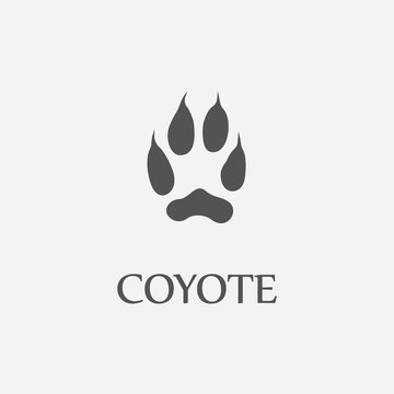 Coyote Print Black Simple Icon For Web Design.
