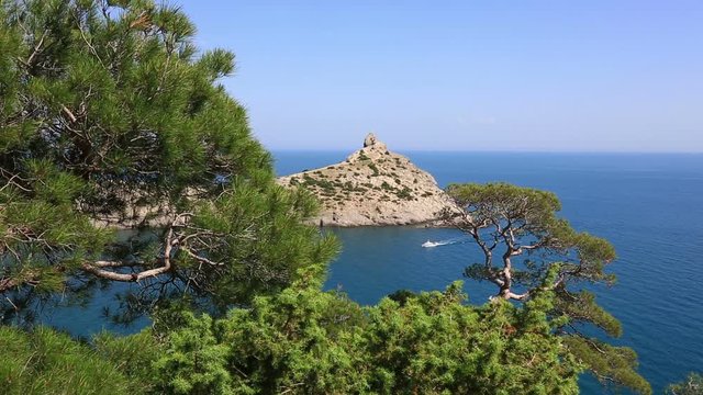 General summer view at Cape Kapchik and Black Sea, Crimea