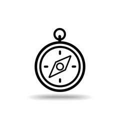 Compass flat icon isolate on white background vector illustration eps 10