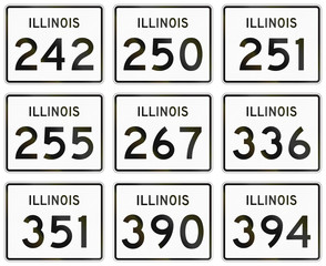 Collection of Illinois Route shields used in the United States
