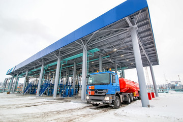 truck for dangerous liquids at gas station oil refinery factory