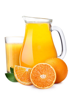 Pitcherwith highball of orange juice
