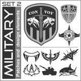 set of military patches logos badges and design elements graphic