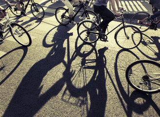 cyclists on the street