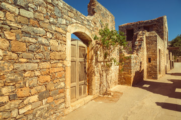 Old Agios Nikolaos fortress Spinalonga, Crete
