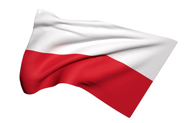 3d rendering of a Poland flag