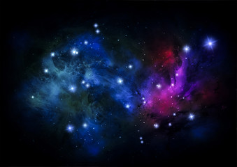 Fototapeta na wymiar Colorful Space Nebula, Over Backgrround