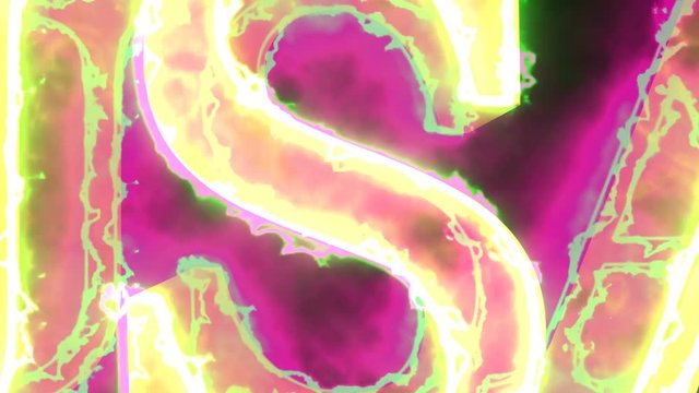 Word USA green yellow pink color 3D animation 4K video overlay