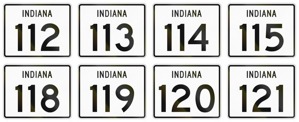 Collection of Indiana Route shields used in the United States