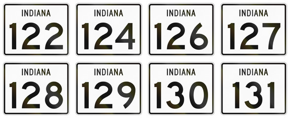 Collection of Indiana Route shields used in the United States