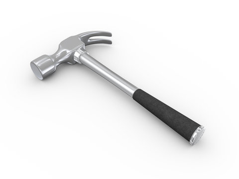 3d chrome claw hammer