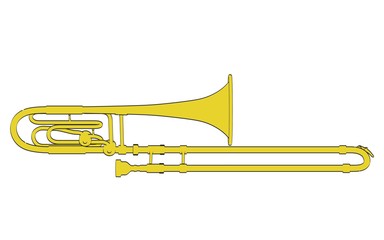 Fototapeta premium 2d cartoon illustration of bass trombone