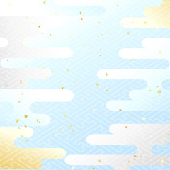 水色　金銀　霞