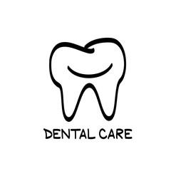 Dental Logo design vector template linear style. Dental clinic Logotype concept icon.