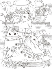 mice adult coloring page