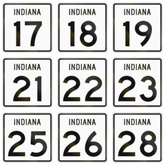 Collection of Indiana Route shields used in the United States