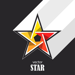 Star flat 3D abstract symbol. Popularity concept. Vector Illustration