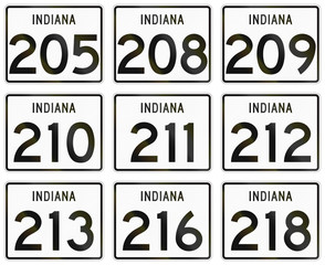 Collection of Indiana Route shields used in the United States