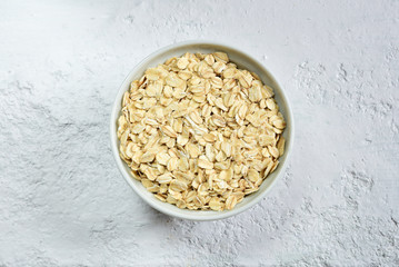 Natural oatmeal in a bowl
