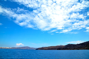 Plakat greece from the boat sea and sky
