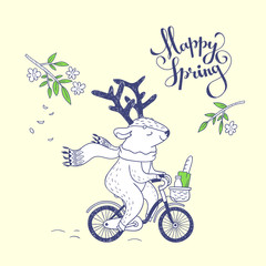 Happy spring. hand drawn illustration