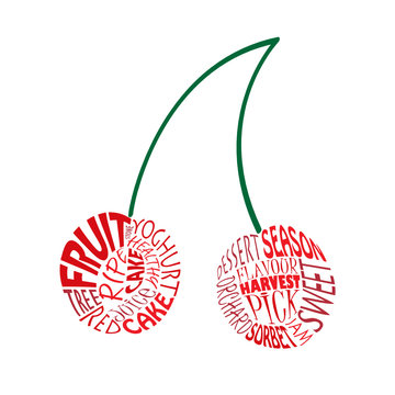 CHERRY Vector Word Tag Cloud Icon