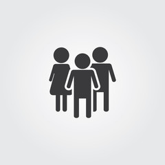 Team work icon for info graphics, websites and print media and interfaces - icon silhouettes vector. Social. Flat style design, People Icon, people icon flat, people icon picture, people icon vector