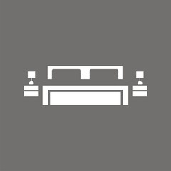 Icono de cama doble. Mobiliario de dormitorio. Ilustración vectorial aislada