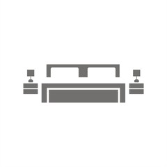 Icono de cama doble. Mobiliario de dormitorio. Ilustración vectorial aislada