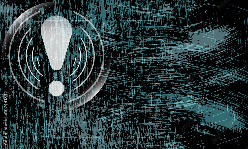 Poster vector abstract scratched background and exclamation mark