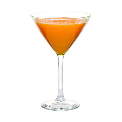 Melon Smoothie Isolated on white. Selective focus.