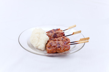 Thai barbecue with rice stick