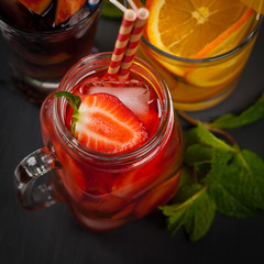 Strawberry Drink. Selective focus.