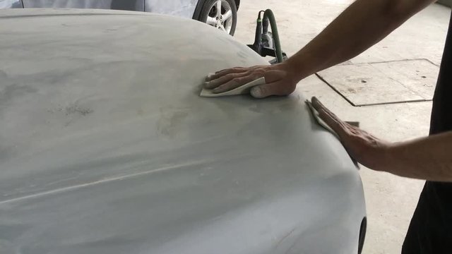 Grinding detail of car