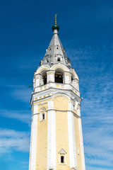Bell tower of Resurrection Cathedral in Tutaev, Russia. Golden Ring Travel