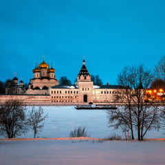 Ipatiev Monastery in Kostroma, Russia at night