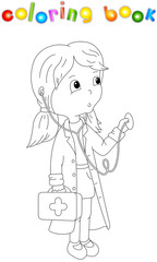 Cute cartoon doctor with a stethoscope