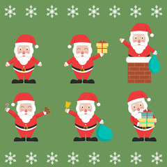 Merry Christmas. Set of Santa Claus