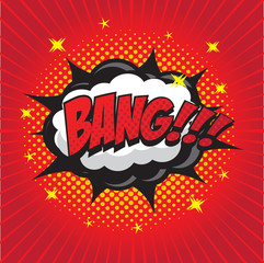 BANG! wording sound effect set design for comic background, comic strip