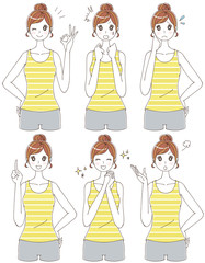 女性のイラスト（セット）
