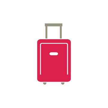 Icono maleta color sobre fondo blanco. Vector ilustración objeto viaje