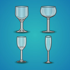 Vector set of stemware-3