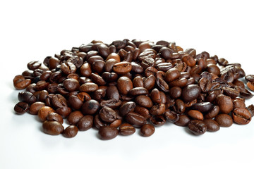 Coffee Beans closeup on white background