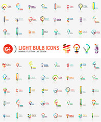 Naklejka premium Mega set of light bulb logos